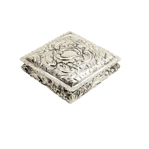 Antique Victorian Sterling Silver Trinket Box 1894