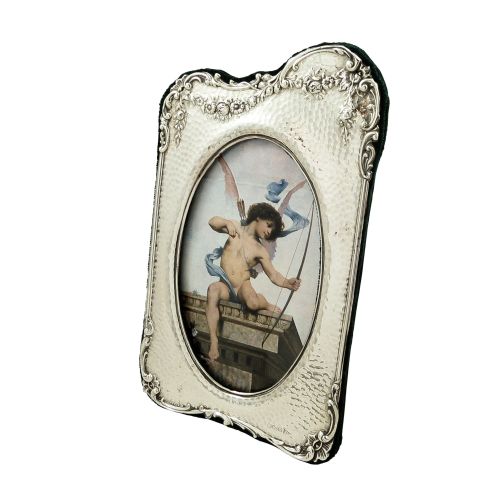 Antique Edwardian Sterling Silver 8" Photo Frame 1906