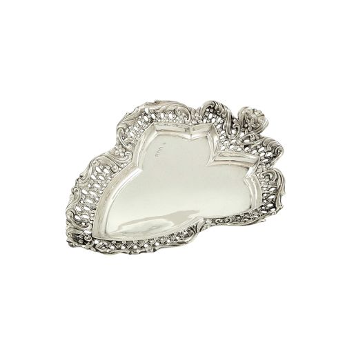 Antique Victorian Sterling Silver Dish / Tray 1897