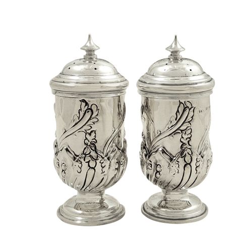 Pair of Antique Edwardian Sterling Silver Peppers 1909
