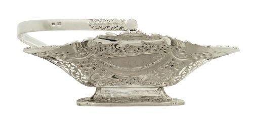 fig 1. Heavy Antique Edwardian Sterling Silver Basket 1905 - 1145g