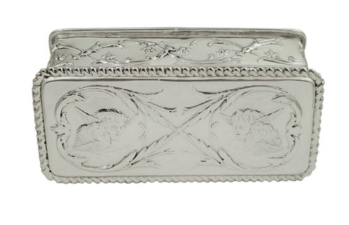 fig 1. Antique Victorian Sterling Silver 'Angels' Trinket Box 1897