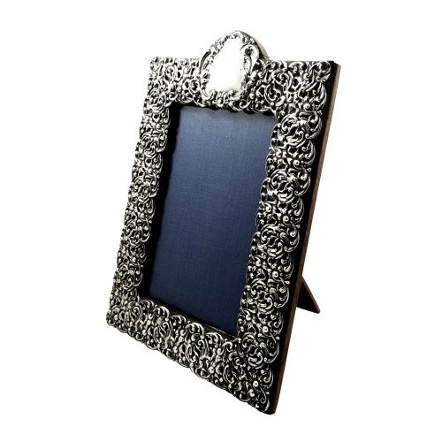 Antique Edwardian Sterling Silver 11" X 8" Photo Frame 1901