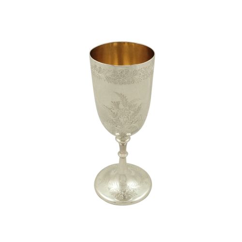 Antique Victorian Sterling Silver Wine Goblet 1873