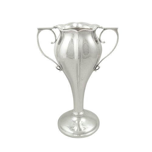 Antique Art Nouveau Sterling Silver 8 3/4" Vase 1907