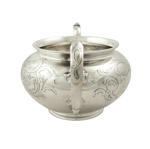 fig 1. Antique Victorian Sterling Silver 2 Handle Bowl with Crest 1847