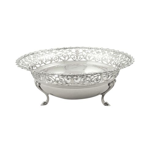 Antique Sterling Silver 8" Pierced Bowl / Dish 1931