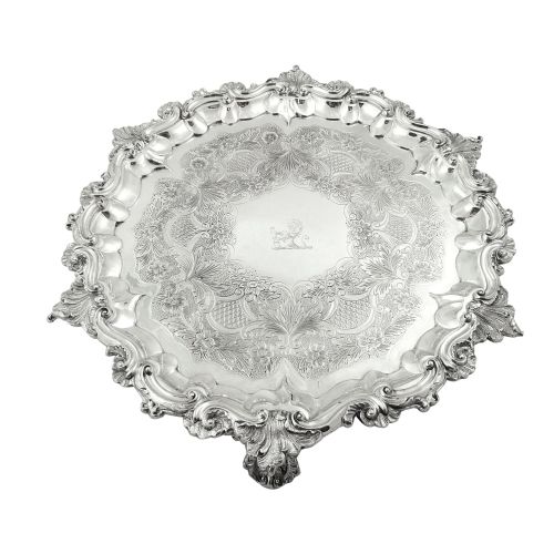 Heavy Antique William IV Sterling Silver Tray / Salver 1831