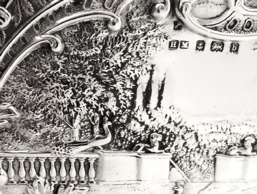 fig 1. Antique Sterling Silver Card Case with Scenes 1901