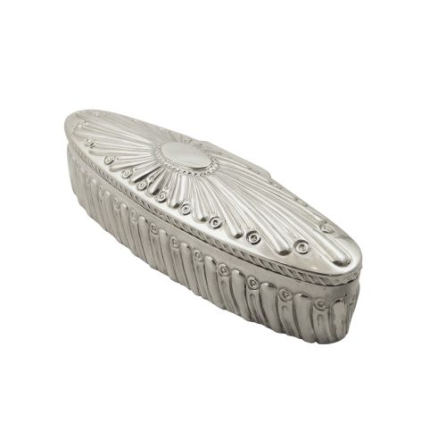 Large Antique Victorian Sterling Silver Ring Box 1898