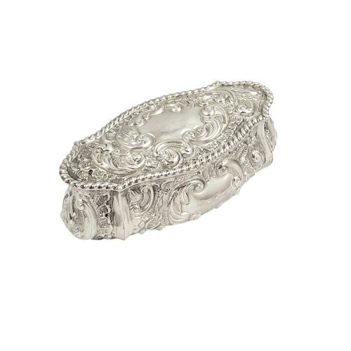 Antique Edwardian Sterling Silver Mappin & Webb Trinket Box 1902