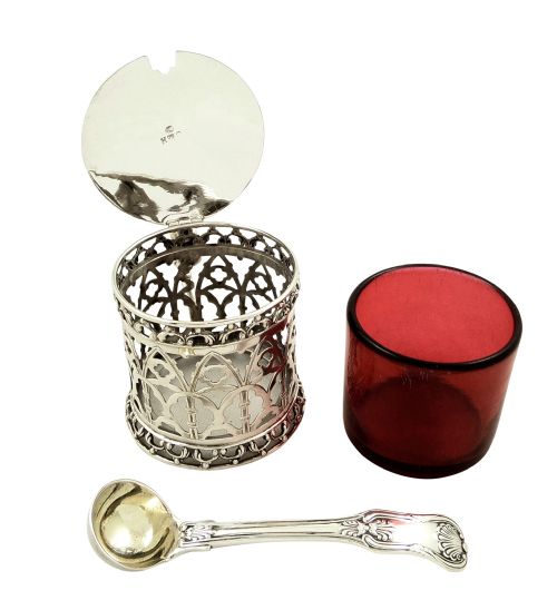 fig 1. Antique Victorian Sterling Silver Mustard 1851