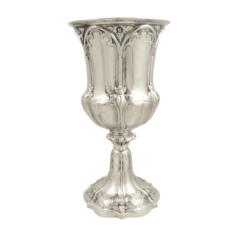 Antique Victorian Sterling Silver 8 1/2" Wine Goblet / Chalice 1840