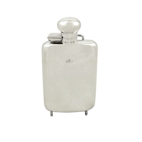 Antique Sterling Silver Hip Flask 1919