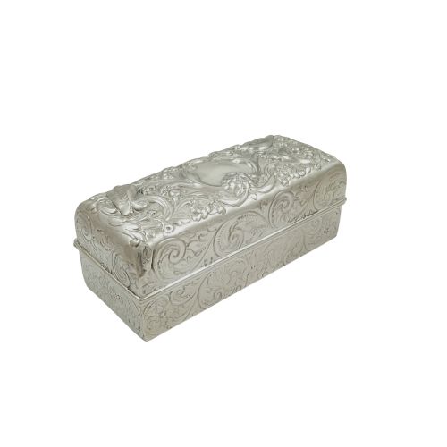 Antique Victorian Sterling Silver 5 1/2" Bird Trinket Box - Goldsmiths 1895