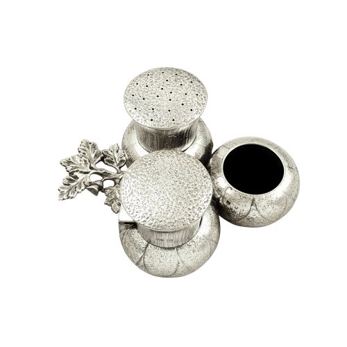 Antique Victorian Sterling Silver Thistle Cruet Set 1878