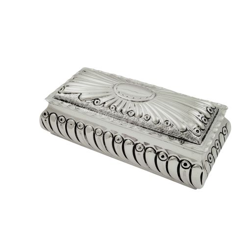 Antique Victorian Sterling Silver 5" Trinket Box 1896