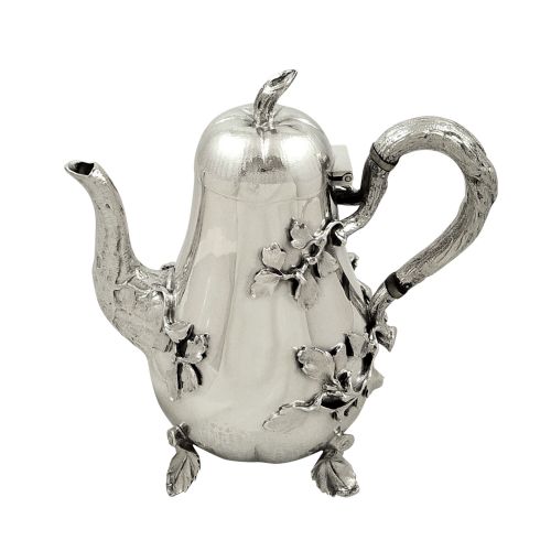 Antique Edwardian Sterling Silver 'Pear' Coffee Pot 1903