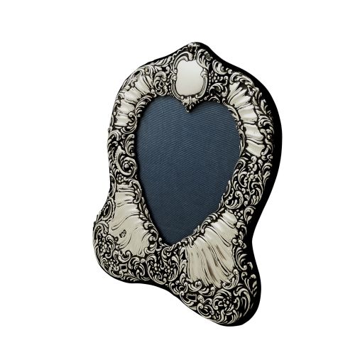 Antique Sterling Silver 7 1/2" 'Heart' Photo Frame 1901