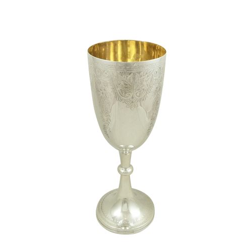 Antique Victorian Sterling Silver 10 1/2" Wine Goblet 1894