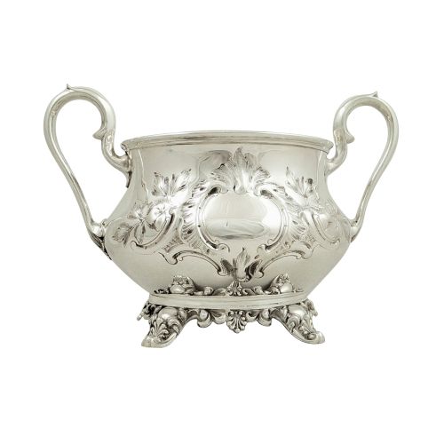 Antique Victorian Sterling Silver 2 Handle Bowl 1857