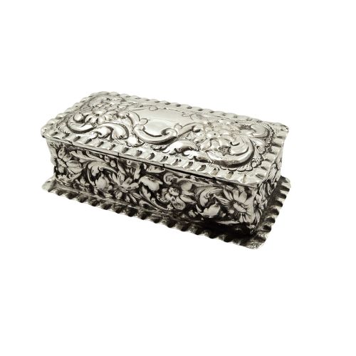 Antique Edwardian Sterling Silver Ring Box 1903