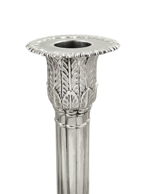 fig 1. Pair of Antique Victorian Sterling Silver Corinthian Column Candlesticks 1899