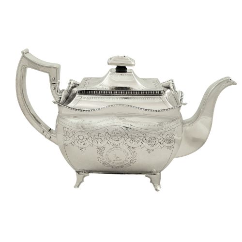 Antique Georgian Irish Sterling Silver Teapot - Dublin 1810