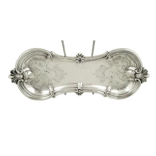Antique Victorian Sterling Silver Snuffer / Pen Tray 1838