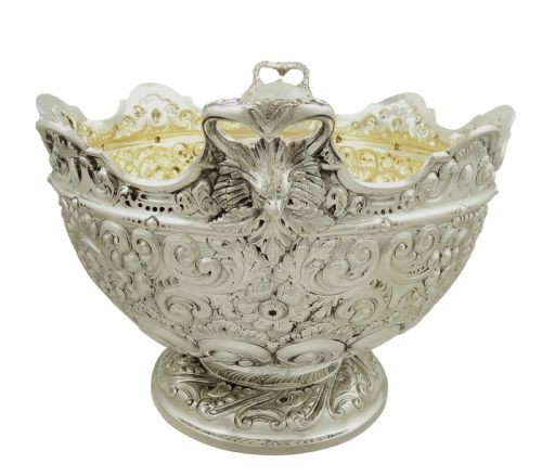 fig 2. Antique Victorian Sterling Silver Monteith / Presentation Bowl 1890