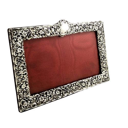 Antique Victorian Sterling Silver 'Landscape' Photo Frame 1895