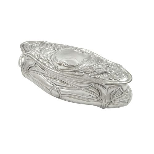 Antique Edwardian Sterling Silver 5" Trinket Box 1904