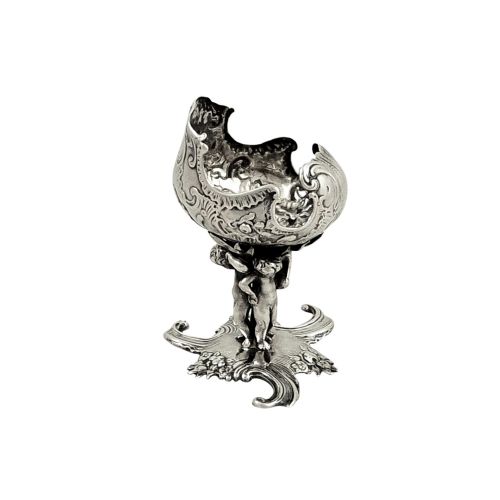 Antique Victorian Sterling Silver 'Cherub' Salt 1890