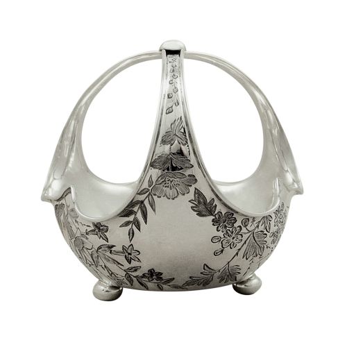 Antique Victorian Sterling Silver Basket / Dish 1884