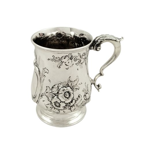 Antique Victorian Sterling Silver Mug / Tankard 1860