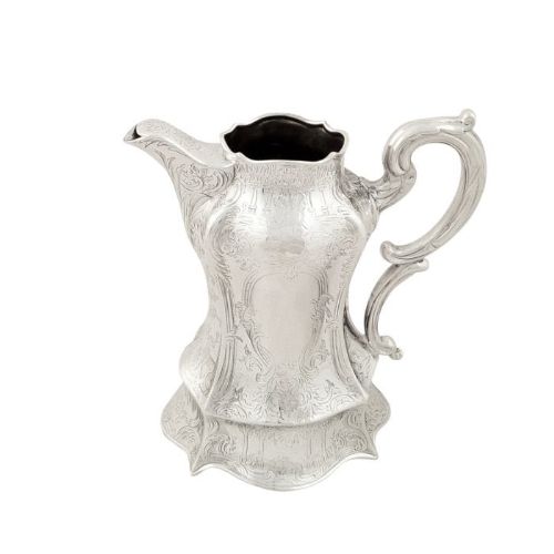 Antique Victorian Sterling Silver Jug 1844 - Stag and Bull