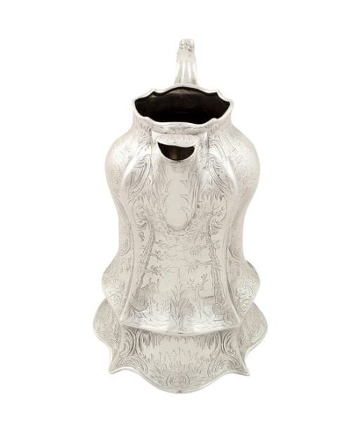 fig 1. Antique Victorian Sterling Silver Jug 1844 - Stag and Bull