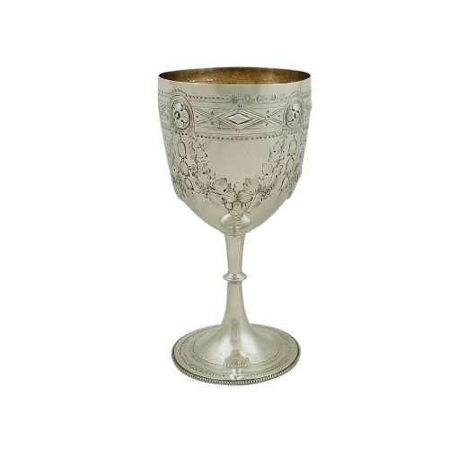 Antique Victorian Sterling Silver Wine Goblet 1873