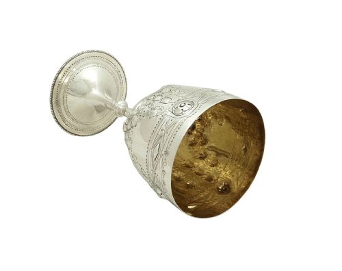 fig 1. Antique Victorian Sterling Silver Wine Goblet 1873