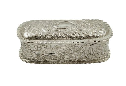 fig 1. Antique Victorian Sterling Silver Trinket Box 1895