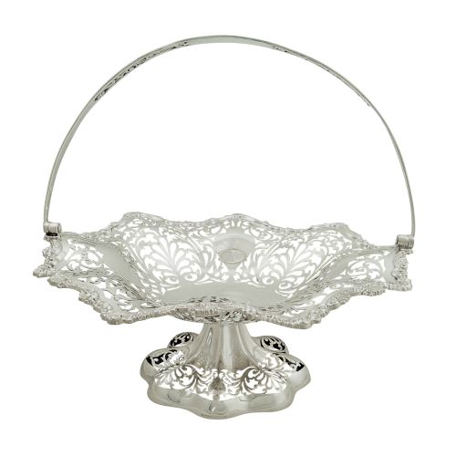Antique Edwardian Sterling Silver Basket 1908
