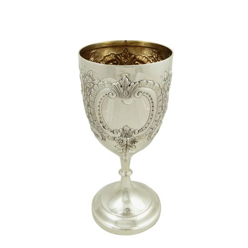 Antique Victorian Sterling Silver 9" Wine Goblet 1900