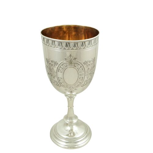 Antique Victorian Sterling Silver 9 1/2" Wine Goblet 1878