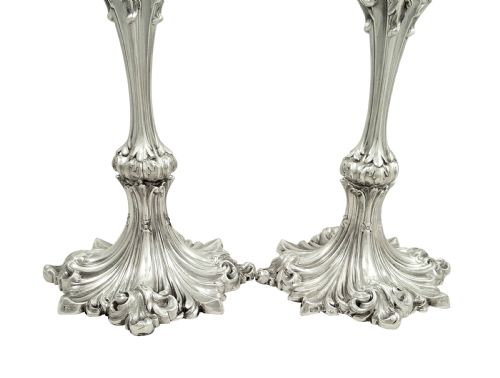 fig 1. Pair of Antique Early Victorian Sterling Silver Candlesticks 1841