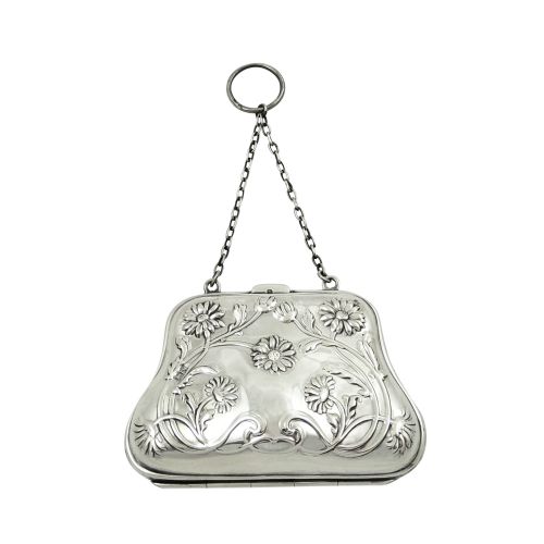 Antique Edwardian Sterling Silver 'Daisy' Purse 1905