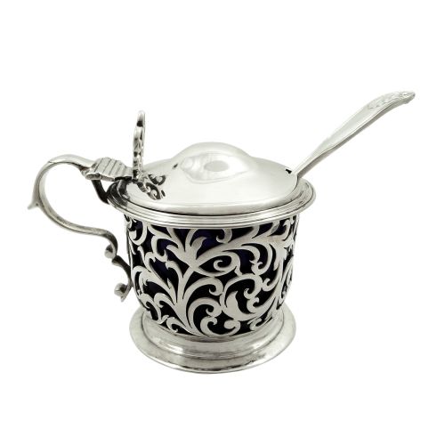 Antique Early Victorian Sterling Silver Mustard Pot 1841