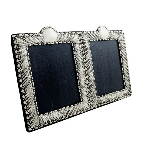 Antique Victorian Sterling Silver Double Photo Frame 1897