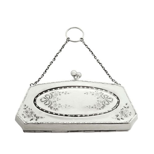 Antique Sterling Silver Purse 1918