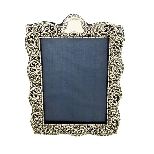 Antique Edwardian Sterling Silver 11 1/2" Photo Frame 1902