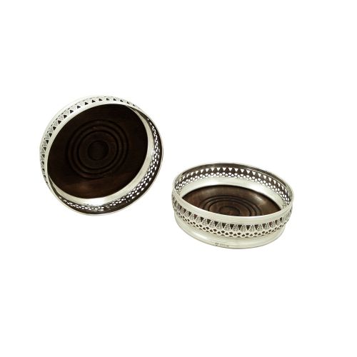Pair of Vintage Sterling Silver Wine/champagne Coasters